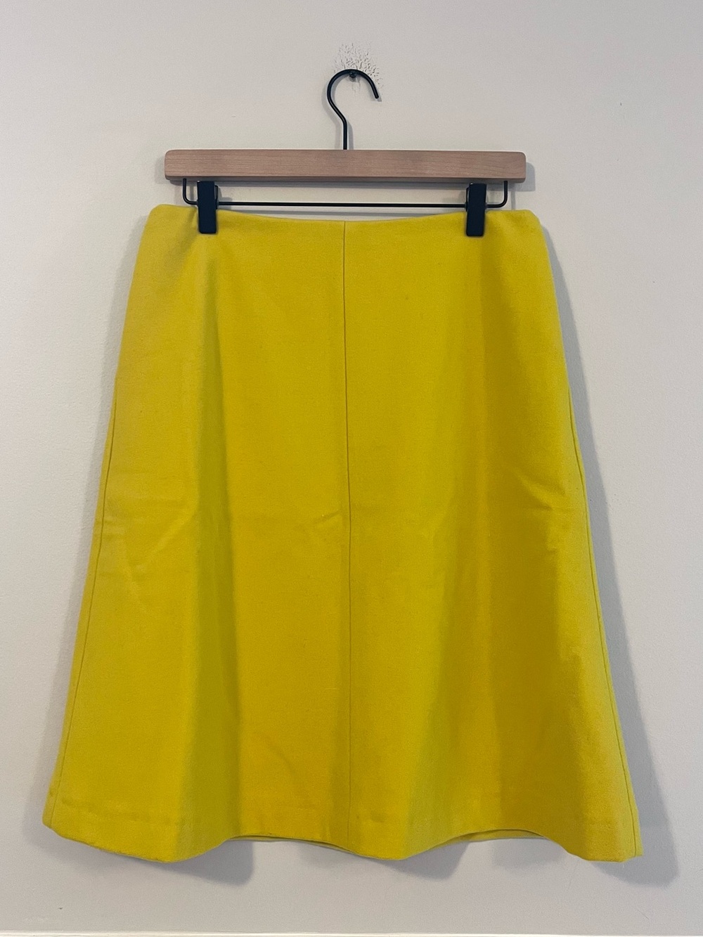 Boden Women’s Wool Blend Bright Yellow A-Line Skirt Size 8L Zipper in Back